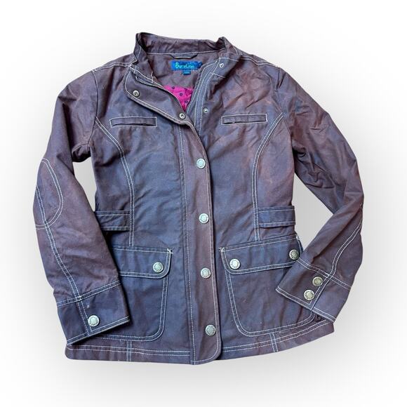 Boden Women’s Waxed Cotton Utility Jacket Brown Military Size 8 - Picture 3 of 16
